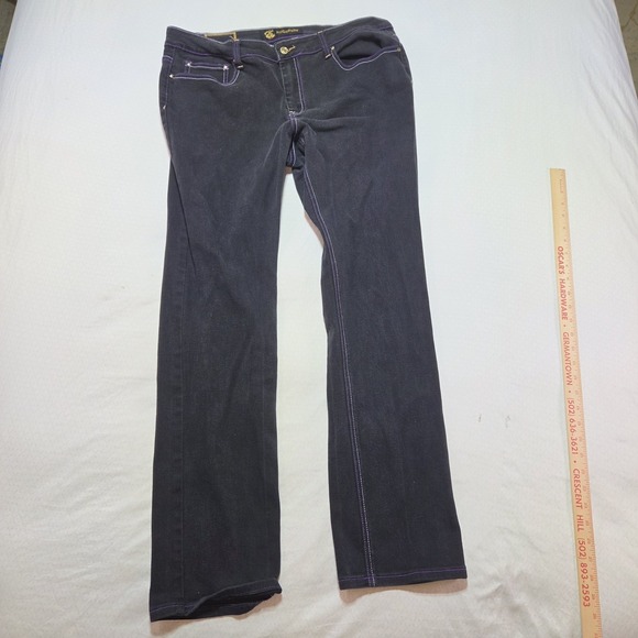 Rocawear Other - Vintage ROCAWEAR Jeans Dark Blue Size 18 Streetwear Y2K Purple Stitch